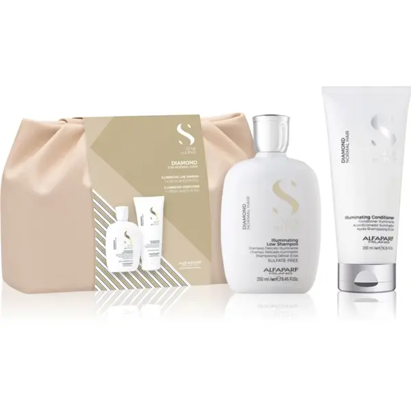 Alfaparf Milano Semi di Lino Diamond Duo Kit set cadou pentru luminozitate si hidratare 2 buc