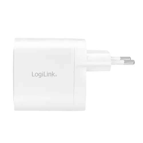 Alimentator retea 220V LOGILINK, universal, 2 x USB-C, maxim 11V/1.8A, GaN 40W, suport OCP/OVP/OHP/SCP, Alb
