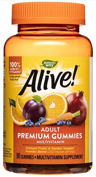 Alive Adult Premium Gummies, 90 tablete de jeleu, Nature's Way