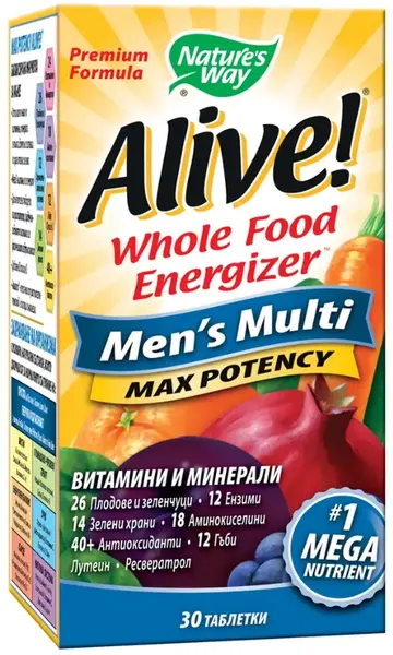 Alive Men's Multi Max Potency, 30 tablete, Nature's Way