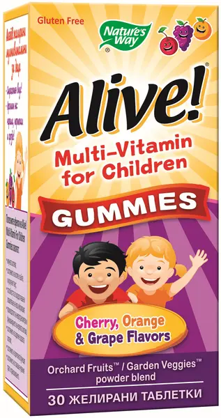 Alive Multi-Vitamin Gummies pentru copii, 30 tablete de jeleu, Nature's Way