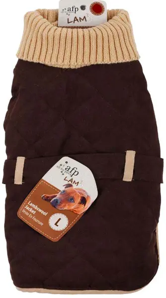 ALL FOR PAWS LAMBSWOOL Haină cu guler pentru câini, Maro