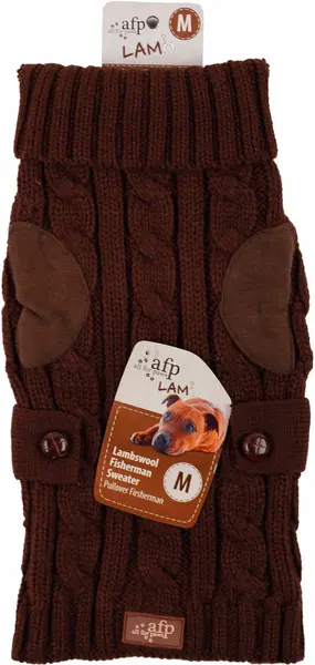 ALL FOR PAWS LAMBSWOOL Pulover tricotat pentru câini, Maro închis
