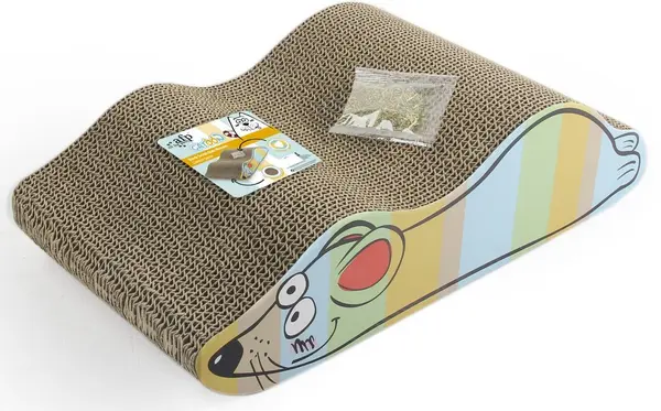 ALL FOR PAWS Suport pentru ascuţit ghearele, din carton, Şoricel, 42 cm