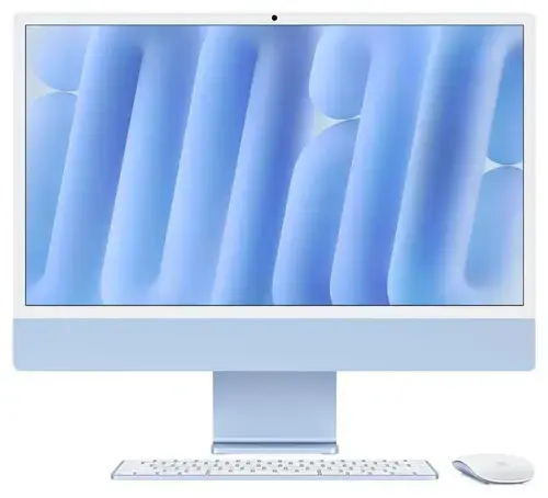 All In One PC Apple iMac 24inch (2024), Procesor Apple M4, 10 nuclee CPU si 10 nuclee GPU, 24inch, Retina 4.5K, 16GB, 512GB SSD, macOS, Layout INT, Manual RO (Albastru)