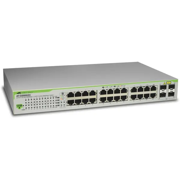 ALLIED TELESIS ALLIED TELESIS Switch WebSmart GS950 Series, 24 ports 10/100/1000T, 4 ports SFP, Web based