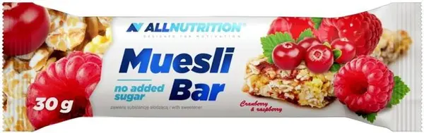 AllNutrition Baton Muesli, merișoare roșii și zmeură, 30 g