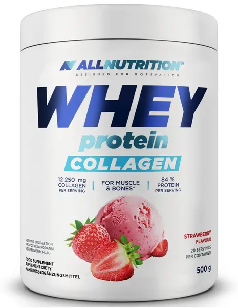 AllNutrition Whey Protein Collagen, căpșuni, 500 g