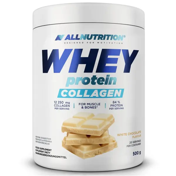 AllNutrition Whey Protein Collagen, ciocolată albă, 500 g