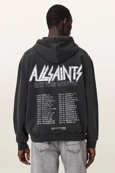 AllSaints hanorac cu glugă pentru bărbați din bumbac CHROMIUM