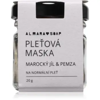 Almara Soap Face Moroccan Clay & Pumice masca pentur fata cu efect de peeling pentru piele normala