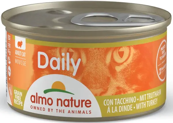 ALMO NATURE DAILY Mousse Conservă pentru pisici, cu curcan 85g
