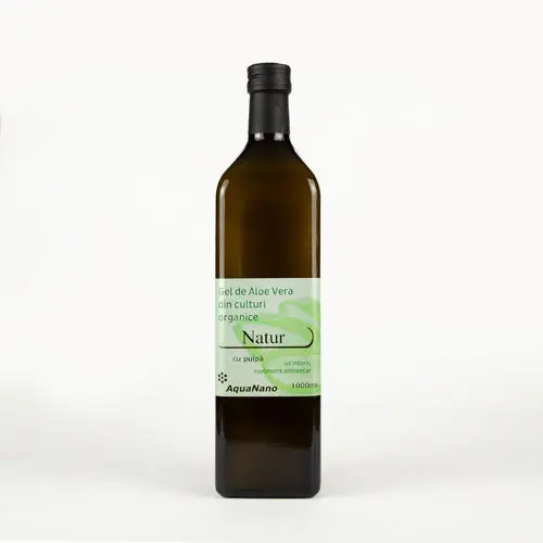 Aloe-Natur Gel Organic de Aloe Vera, cu Pulpă, 1000ml | AquaNano