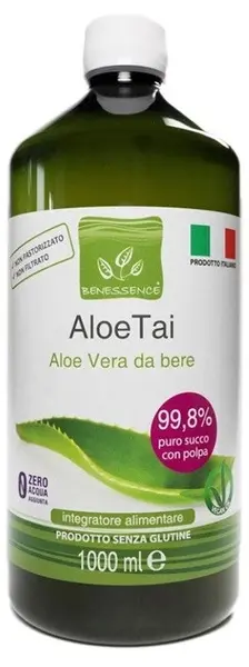 Aloe vera, suc și pulpă din frunză, 1 l, Benessence