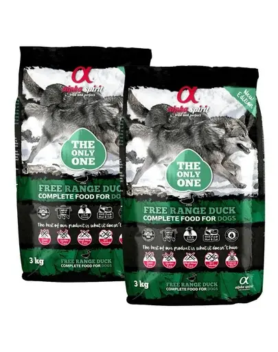 ALPHA SPIRIT Free range hrană câini cu rață 2x3 kg