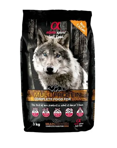 ALPHA SPIRIT Hrana uscata si moale pentru caine, Multiprotein 3 kg