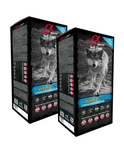 ALPHA SPIRIT Wild Fish hrană moale câini 2x9kg