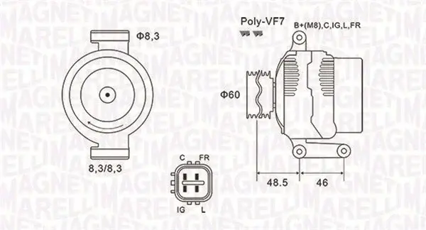 Alternator (12V, 100A) HONDA ACCORD VII, CIVIC VIII, CR-V III 2.0 2.4 dupa 2003