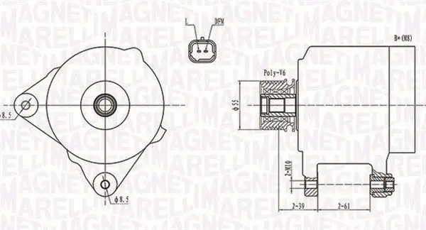 Alternator (12V, 110A) potrivit DACIA DUSTER, DUSTER SUV, LOGAN, LOGAN EXPRESS, LOGAN II, LOGAN MCV, LOGAN MCV II, SANDERO, SANDERO II; NISSAN MICRA III, NV200, NV200 EVALIA 1.4-1.9D 06.01-