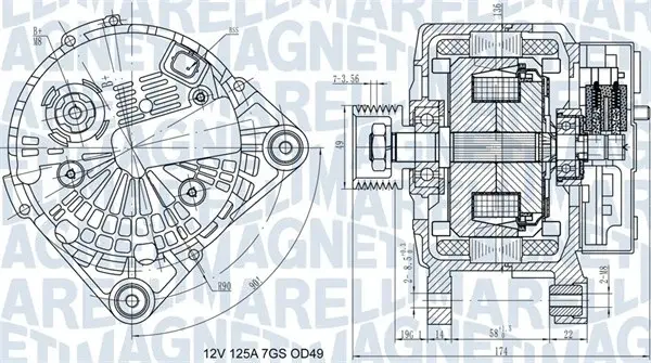 Alternator (12V, 125A) potrivit RENAULT GRAND SCENIC II, MEGANE II, SCENIC II 1.9D 2.0 11.02-