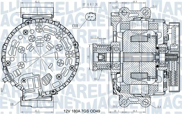 Alternator (12V, 180A) potrivit BMW 1 (E82), 1 (E88), 3 (E90), 3 (E91), 3 (E92), 3 (E93) 3.0 06.06-12.13