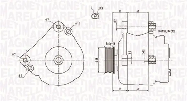 Alternator (12V, 90A) potrivit MERCEDES V (638 2), VITO (W638); VW LT 28-35 II, LT 28-46 II, POLO, TRANSPORTER T4 1.9D-2.8D 09.95-07.06