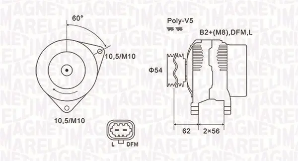 Alternator (14V, 100A) OPEL ASTRA H, ASTRA H GTC, CORSA C, CORSA D, MERIVA A, TIGRA 1.0-1.4LPG intre 2004-2014