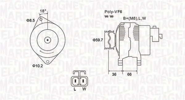Alternator (14V, 100A) OPEL COMBO, COMBO TOUR, CORSA C, MERIVA A 1.7D dupa 2003