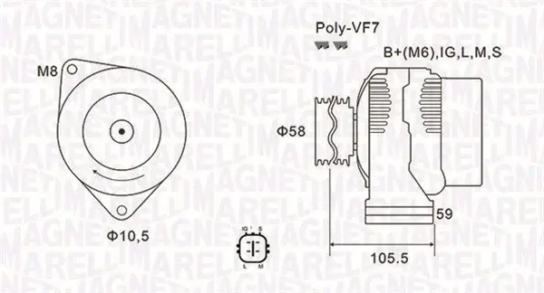 Alternator (14V, 100A) TOYOTA HIACE IV, LAND CRUISER PRADO 2.5D 3.0D dupa 2001