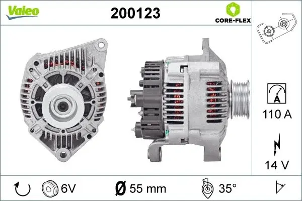 Alternator (14V, 110A) potrivit RENAULT ESPACE III, LAGUNA I, SAFRANE II 2.2D 11.93-03.01