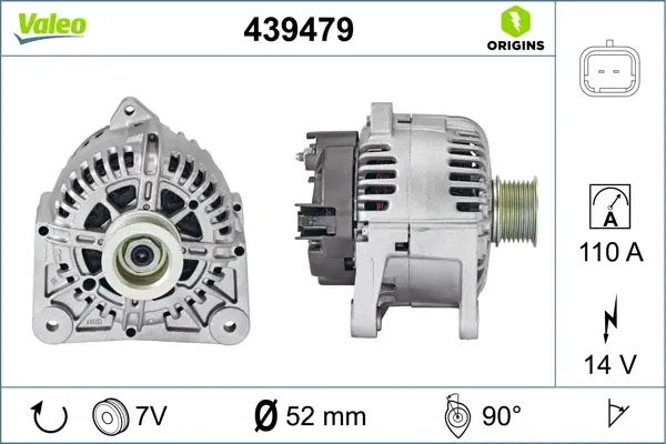 Alternator (14V, 110A) potrivit RENAULT GRAND SCENIC II, LAGUNA II, MEGANE II, SCENIC II 1.9D 2.0 11.02-
