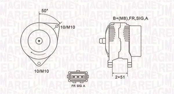 Alternator (14V, 120A) FORD C-MAX, FOCUS C-MAX, FOCUS II 1.8D intre 2004-2012