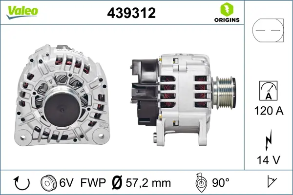 Alternator (14V, 120A) potrivit AUDI A2, A3, A4 B5, A6 C4, A6 C5, TT; FORD GALAXY I; SEAT ALHAMBRA, AROSA, CORDOBA, CORDOBA VARIO, IBIZA II, IBIZA III, IBIZA IV, IBIZA IV SC 1.0-3.2 02.90-08.15
