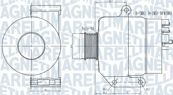 Alternator (14V, 120A) potrivit FIAT QUBO; LANCIA MUSA; OPEL ASTRA H, ASTRA H GTC, ASTRA H KOMBI, CORSA C, CORSA C HATCHBACK, MERIVA A, TIGRA 1.3D 06.03-