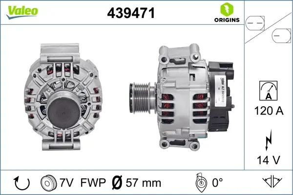 Alternator (14V, 120A) potrivit MERCEDES C (CL203), C T-MODEL (S203), C (W203), CLC (CL203), CLK (A209), CLK (C209), E (W211), SLK (R171) 1.8 1.8CNG 05.02-06.11