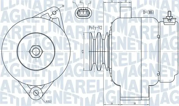 Alternator (14V, 120A) potrivit TOYOTA LAND CRUISER 100 4.2D 01.98-08.07