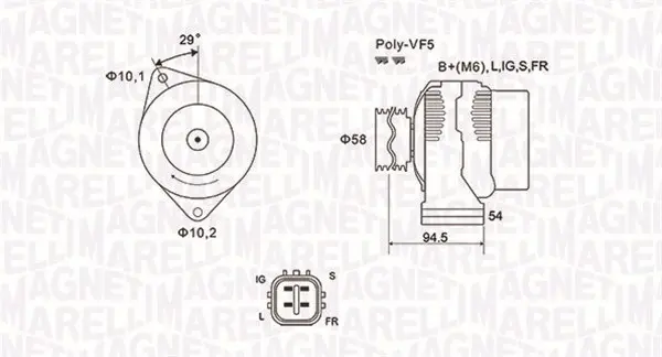 Alternator (14V, 130A) TOYOTA AVENSIS VERSO, COROLLA, COROLLA VERSO, PREVIA, RAV 4 II 2.0D intre 2001-2007