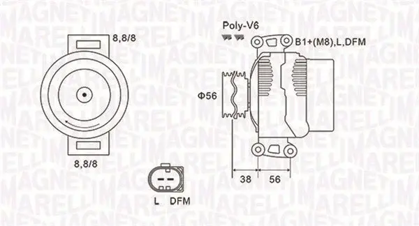 Alternator (14V, 140A) AUDI A3, A4, A4 ALLROAD, A6, TT; SEAT ALHAMBRA, ALTEA, ALTEA XL, EXEO, EXEO ST, LEON, TOLEDO III; SKODA OCTAVIA II, SUPERB II, YETI; VW BEETLE, CC, EOS, GOLF VI 1.6-2.0D dupa 20