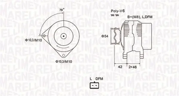 Alternator (14V, 150A) CITROEN BERLINGO, C1, C2; PEUGEOT 206, PARTNER 1.4D 2.0D dupa 1999