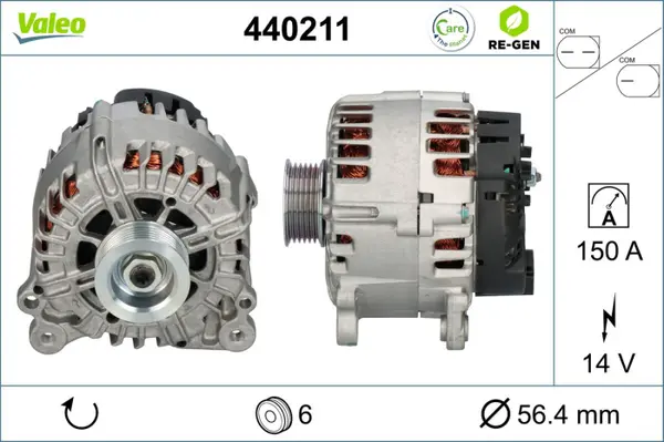 Alternator (14V, 150A) potrivit AUDI A4 ALLROAD B8, A4 B8, A5, Q5 2.7D 3.0D 3.2 06.07-05.17