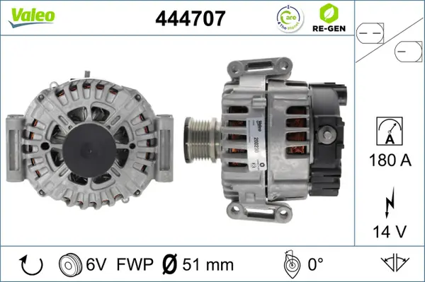 Alternator (14V, 180A, reconditionat) potrivit MERCEDES SPRINTER 3,5-T (B906), SPRINTER 3-T (B906), SPRINTER 4,6-T (B906), SPRINTER 5-T (B906), VIANO (W639) 1.8-3.0D 09.03-