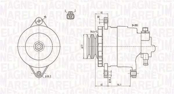 Alternator (14V, 65A) MITSUBISHI L 200, L 300III, L 400, PAJERO II, PAJERO III, PAJERO SPORT I 2.5D dupa 1996