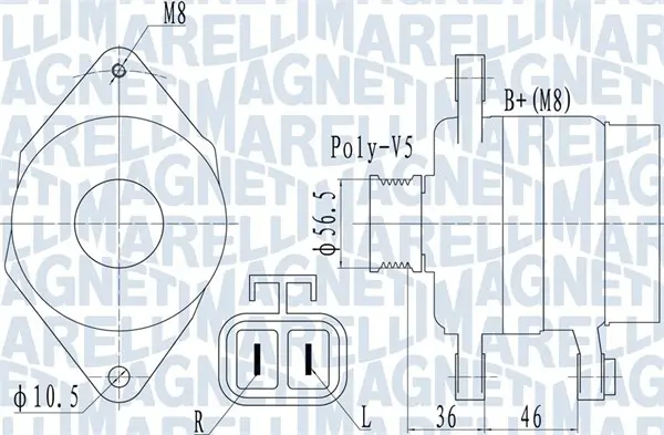 Alternator (14V, 70A) potrivit HYUNDAI I10 I, I20 I, IX20 1.2 1.4 09.08-07.19