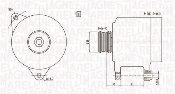 Alternator (14V, 90A) AUDI A4, A6, CABRIOLET; VW PASSAT 1.6 1.8 2.8 intre 1994-2001
