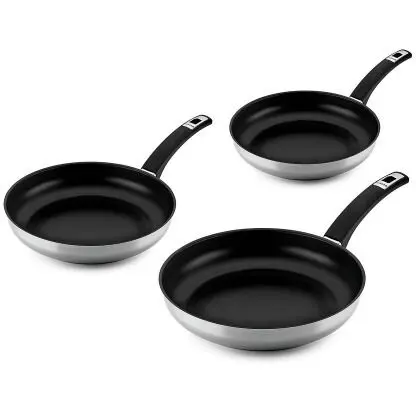 ALZA Set 3 tigai Alza Classic 31180103, 18 cm, 22 cm si 26 cm, Otel inoxidabil