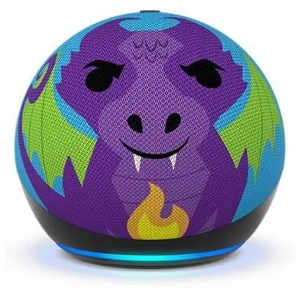 Amazon Boxa portabila Amazon Echo Dot 5 Generation Kids Dragon Design, Wi-Fi, Bluetooth, Cu Asistent Personal Alexa, Multicolor