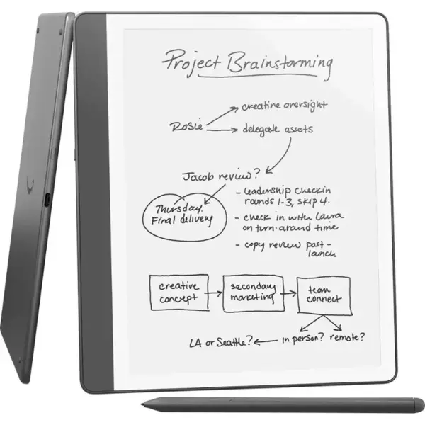Amazon Ebook New Kindle Scribe - 2024 release 10.2” glare-free 16GB Wi-Fi (Without Lockscreen Ads) with Premium Pen Tungsten