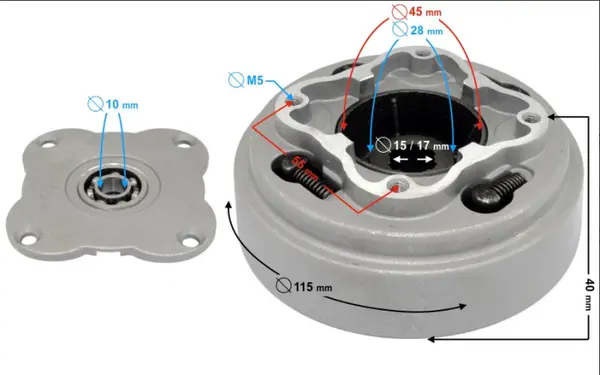 Ambreiaj complet oala moped (Motor 4T 50cc-110cc FMB)