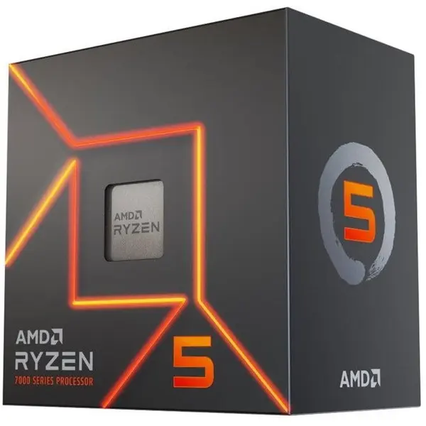 AMD Procesor AMD Ryzen 5 7400, 6 nuclee, 12 fire, 3.7 GHz, 4.7 GHz Turbo, 16MB L3, Socket AM5, Radeon Graphics, Box