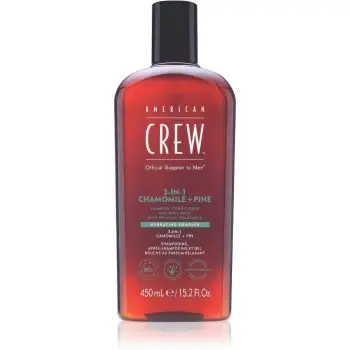 American Crew 3 in 1 Chamimile + Pine șampon, balsam și gel de duș 3 în 1 pentru barbati